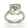 Image 1 : Silver Green Amethyst(3.3ct) Rhodium Plated Ring (~weight 3.1g)