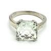 Image 3 : Silver Green Amethyst(3.3ct) Rhodium Plated Ring (~weight 3.1g)