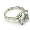 Image 4 : Silver Green Amethyst(3.3ct) Rhodium Plated Ring (~weight 3.1g)