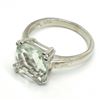 Image 5 : Silver Green Amethyst(3.3ct) Rhodium Plated Ring (~weight 3.1g)