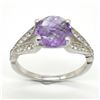 Image 1 : Silver Amethyst Cz(1.8ct) Rhodium Plated Ring (~weight 2.2g)