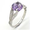 Image 2 : Silver Amethyst Cz(1.8ct) Rhodium Plated Ring (~weight 2.2g)