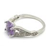 Image 5 : Silver Amethyst Cz(1.8ct) Rhodium Plated Ring (~weight 2.2g)