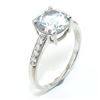 Image 2 : Silver Moissanite (Round 8 & 1.5 Mm)(2.15ct) Rhodium Plated Test And Looks Better Than Diamond Ring 