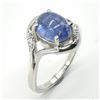 Image 2 : Silver Tanzanite Cz(1.9ct) Rhodium Plated Ring (~weight 4.1g)