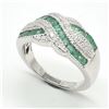 Image 3 : Silver Emerald Cz(1.8ct) Rhodium Plated Ring (~weight 5.3g)