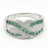 Image 4 : Silver Emerald Cz(1.8ct) Rhodium Plated Ring (~weight 5.3g)