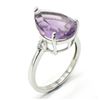Image 2 : Silver Amethyst Lacer Cut(6.3ct) Rhodium Plated Ring (~weight 3.25g)