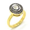 Image 2 : Gold plated Silver Cirtified Rode Cut Diamond(0.9ct) Gold And Rhodium Plated Ring (~weight 5.9g)