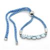Image 1 : Silver Blue Topaz(4.5ct) Rhodium Plated Thread Bracelet Adjustable Bracelet (~weight 5.4g)