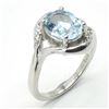 Image 2 : Silver Blue Topaz Cz(3.1ct) Rhodium Plated Ring (~weight 4.1g)