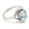 Image 4 : Silver Blue Topaz Cz(3.1ct) Rhodium Plated Ring (~weight 4.1g)