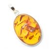 Image 2 : Silver Amber (Reconstituted)(7.2ct) Rhodium Plated Pendant (~weight 2.9g)
