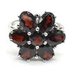 Image 3 : Silver Garnet (5.8ct) Rhodium Plated Ring (~weight 4.7g)