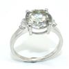 Image 1 : Silver Moissanite (Round 9 & 1.5 Mm)(2.85ct) Rhodium Plated Test And Looks Better Than Diamond Ring 
