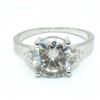 Image 3 : Silver Moissanite (Round 9 & 1.5 Mm)(2.85ct) Rhodium Plated Test And Looks Better Than Diamond Ring 