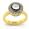 Image 1 : Silver Rode Cut Diamond(0.9ct) Gold Black Rhodium Plated Ring (~weight 5.85g)
