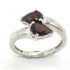 Image 1 : Silver Garnet(1.7ct) Rhodium Plated Ring (~weight 3.1g)