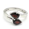 Image 3 : Silver Garnet(1.7ct) Rhodium Plated Ring (~weight 3.1g)