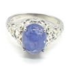 Image 3 : Silver Tanzanite(2.4ct) Rhodium Plated Ring (~weight 3.65g)