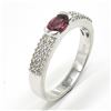Image 2 : Silver Garnet Cz(0.9ct) Rhodium Plated Ring (~weight 2.9g)