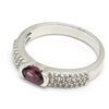 Image 5 : Silver Garnet Cz(0.9ct) Rhodium Plated Ring (~weight 2.9g)