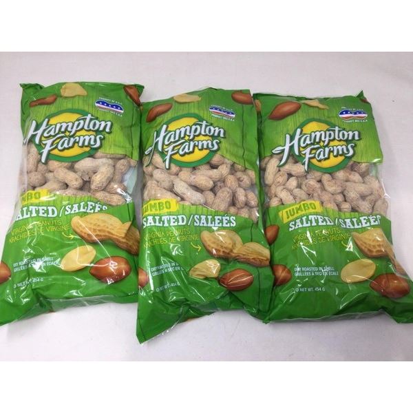 Hampton Farms Jumbo Salted Peanuts (3 x 454g)
