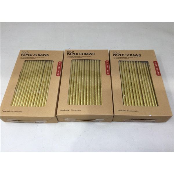 Gold Paper Straws (3 x 144)