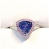 Image 2 : Platinum950 Natural Tanzanite(1.8ct) Ruby(0.2ct) Ring (~Size 6) (~weight 3.05g), Made in Canada, App