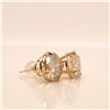 Image 3 : 14K Yellow Gold Moissanite(5ct) Earrings (~weight 1.97g), Made in Canada, Appraised Retail $2070