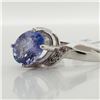 Image 3 : 10K White Gold Natural Tanzanite(1.2ct) Diamond(0.04ct) Ring (~Size 6.25) (~weight 2.1g), Made in Ca