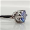 Image 4 : 10K White Gold Natural Tanzanite(1.2ct) Diamond(0.04ct) Ring (~Size 6.25) (~weight 2.1g), Made in Ca