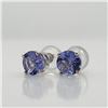 Image 2 : 14K White Gold Natural Tanzanite(1.1ct) Earrings (~weight 0.82g), Made in Canada, Appraised Retail $