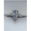 Image 1 : Ladies 14K White G.P. Pear cut 1.1 carat solitaire engagement ring  Size 7