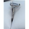 Image 2 : Ladies 14K White G.P. Pear cut 1.1 carat solitaire engagement ring  Size 7