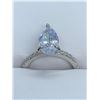 Image 3 : Ladies 14K White G.P. Pear cut 1.1 carat solitaire engagement ring  Size 7