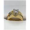 Image 3 : Stunning 14K G.P. Two Piece Solitaire Engagement and Wedding band ring set. Size 8