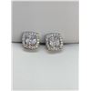 Image 1 : Ladies Solitaire Stud Square style multi stone earrings