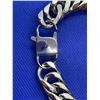 Image 3 : Mens Heavy 14 mm wide Silver Cubana link style bracelet