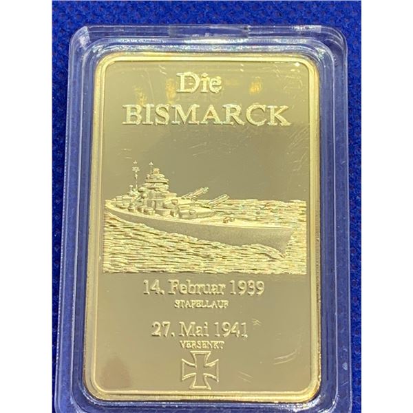 The Bismark Commemorative Wafer Bar Launched Feb 14 1939 and Sank May 27 1941  in case