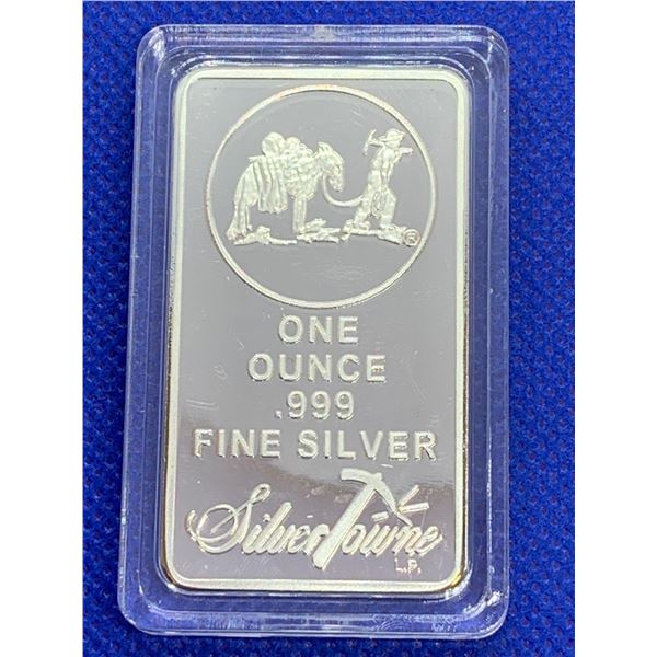 Silver Towne Replica one ounce .999 fine silver cased wafer bar