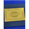 Image 1 : Gold Plated Banknote Collection Certificate stamped pure 24K Gold