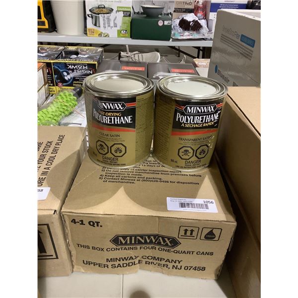 Case of Minwax Fast-Drying Polyurethane Clear Satin Finish (4 x 946mL)