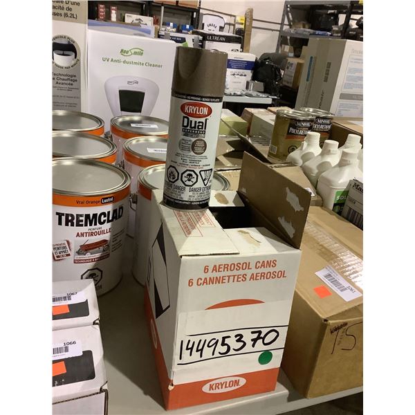 Case of Krylon Dual Paint and Primer Aerosol - Brown Hammered (6 x 340g)