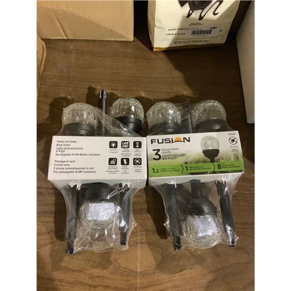 Fusion Solar Stake Lights 3-Pack Lot of 2