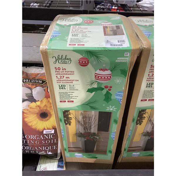 Holiday Living 50in Pre-Lit Potted Arrangement