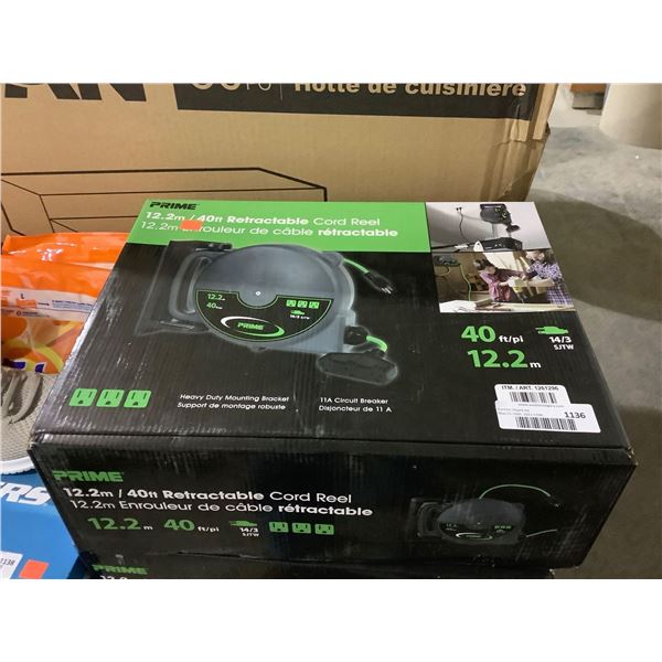 Prime 40ft Retractable Cord Reel