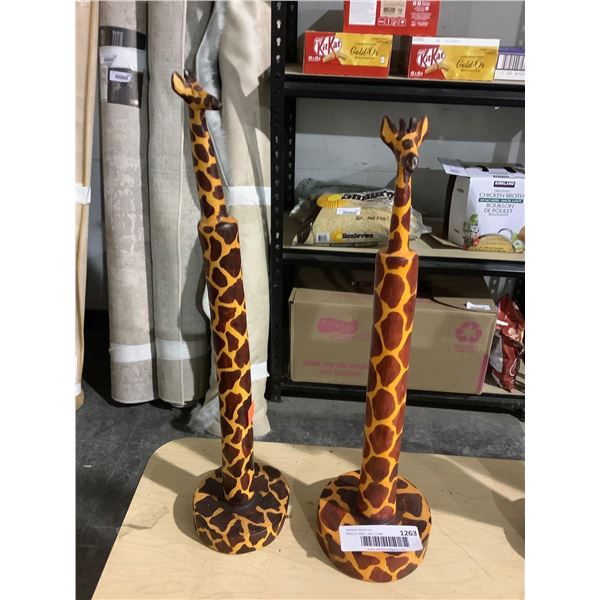 Decorative Wooden Statue 14/15in Lot of 2