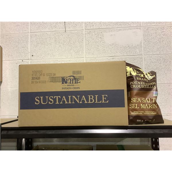 Case of Kettle Brand Sea Salt Potato Chips (12 x 220g)