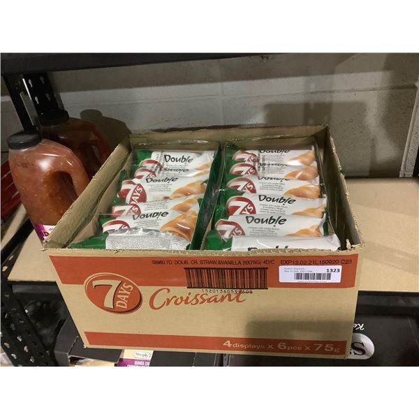 Case of 7 Days Vanilla Strawberry Filled Croissants (4 x 6 x 75g)